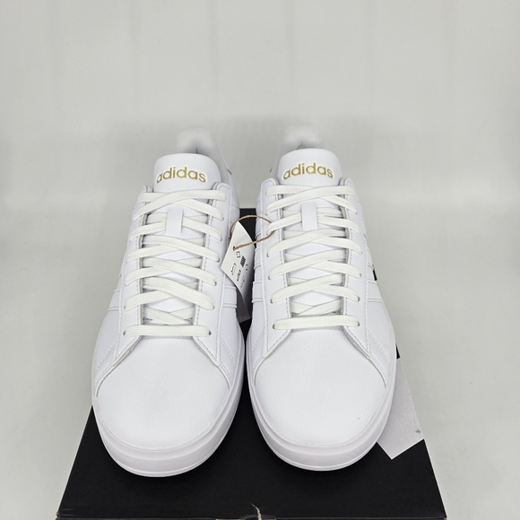 New adidas Grand Court 2.0 Cloud White Gold Metallic Women's Shoes Size 6 - Picture 2 of 8
